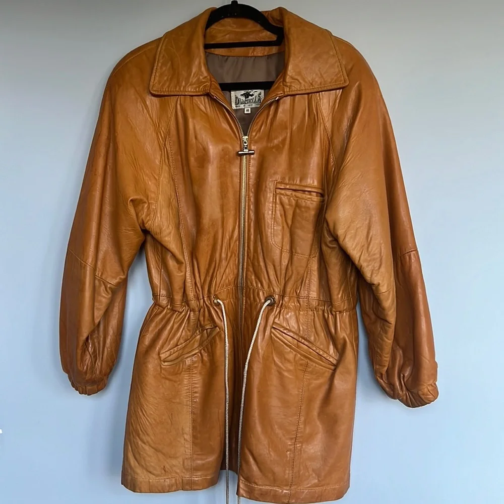 Vintage Damselle New York Brown Leather Jacket. Unisex XS (Wmns M) - Picture 1 of 8